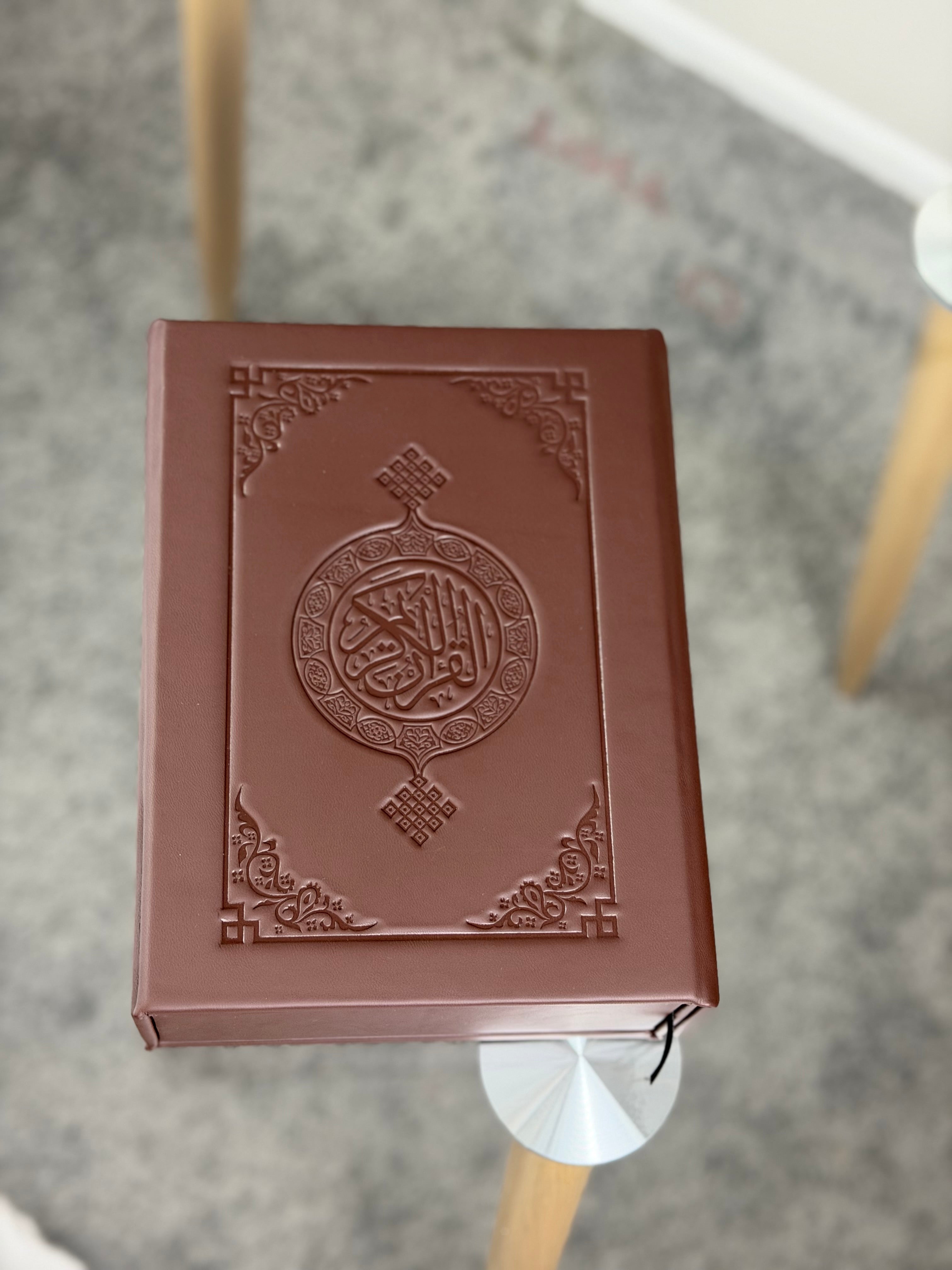 Premium Chocolate Brown Qur’an in Protective Gift Case