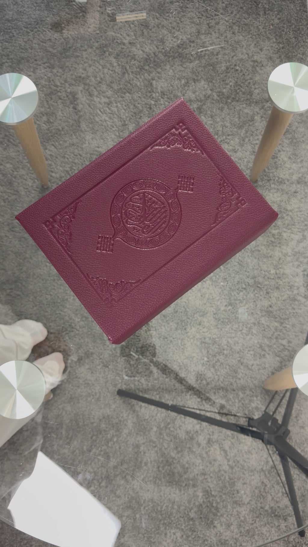 Burgundy Quran in Luxury Case – Deep Elegance & Timeless Faith